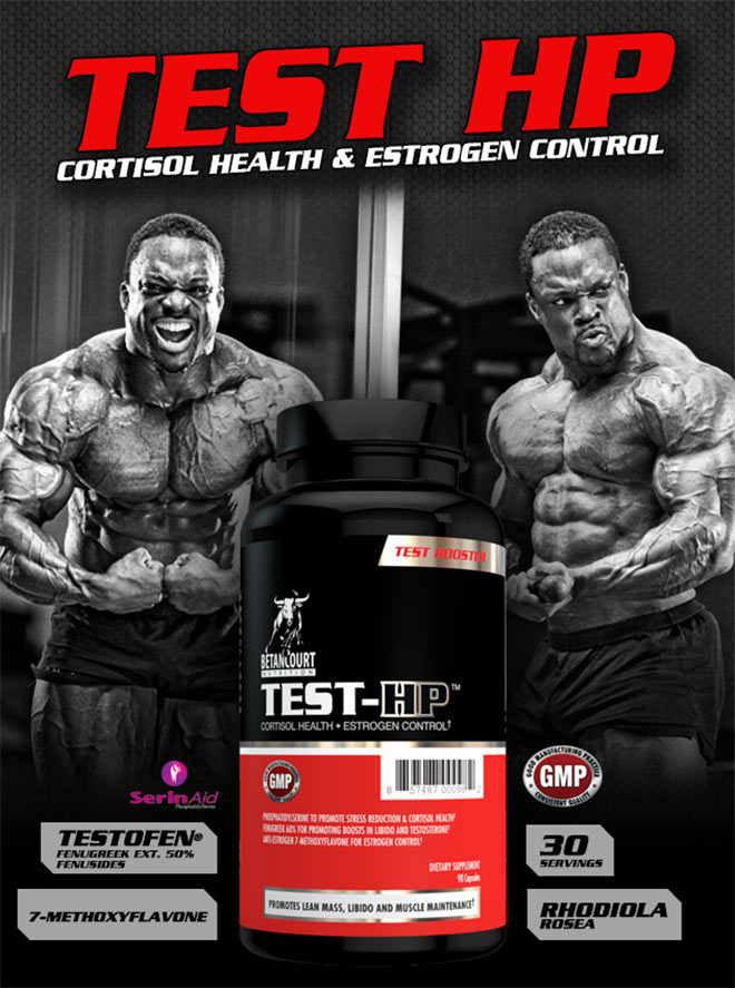 Test HP. Cortisol Health & Estrogen Control. Testofen. Fenugreek Ext. 50% Fenusides. 7-Methoxyflavone. 30 Servings. Rhodiola Rosea. Test Booster.
