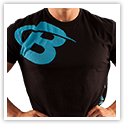 B Swoosh Tee Front Black Ocean