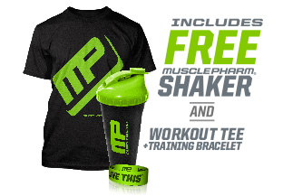 Includes FREE MusclePharm Shaker Workout Tee + Training Bracelet