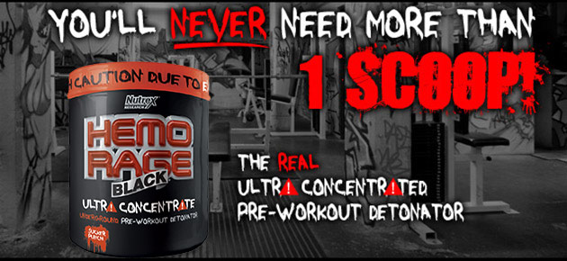 You'll NEVER Need More Than 1 Scoop! The real ultra concentrated pre-workout detonator: HEMO-RAGE Black Ultra Concentrate