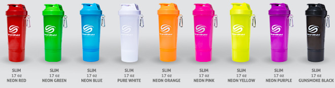 SmartShake Slim 17oz. Neon Pink