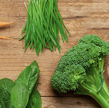 Spinach, Wheat Grass, and Broccoli