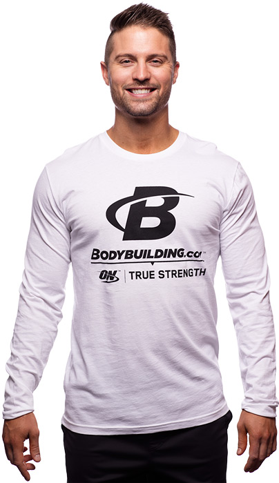 The Long  Sleeve  Fitted Logo  T Shirt  by Bodybuilding com 