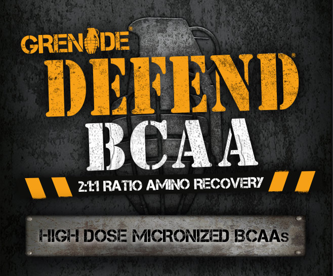 Grenade Defend BCAA. 2:1:1 Ratio Amino Recovery. High Dose Micronized BCAA