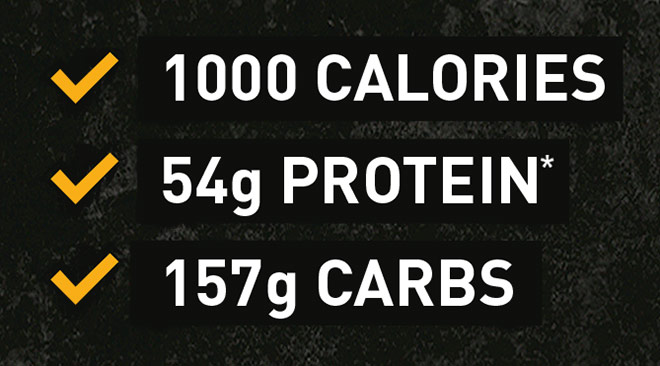 1000 Calories. 54g Protein. 157g Carbs.
