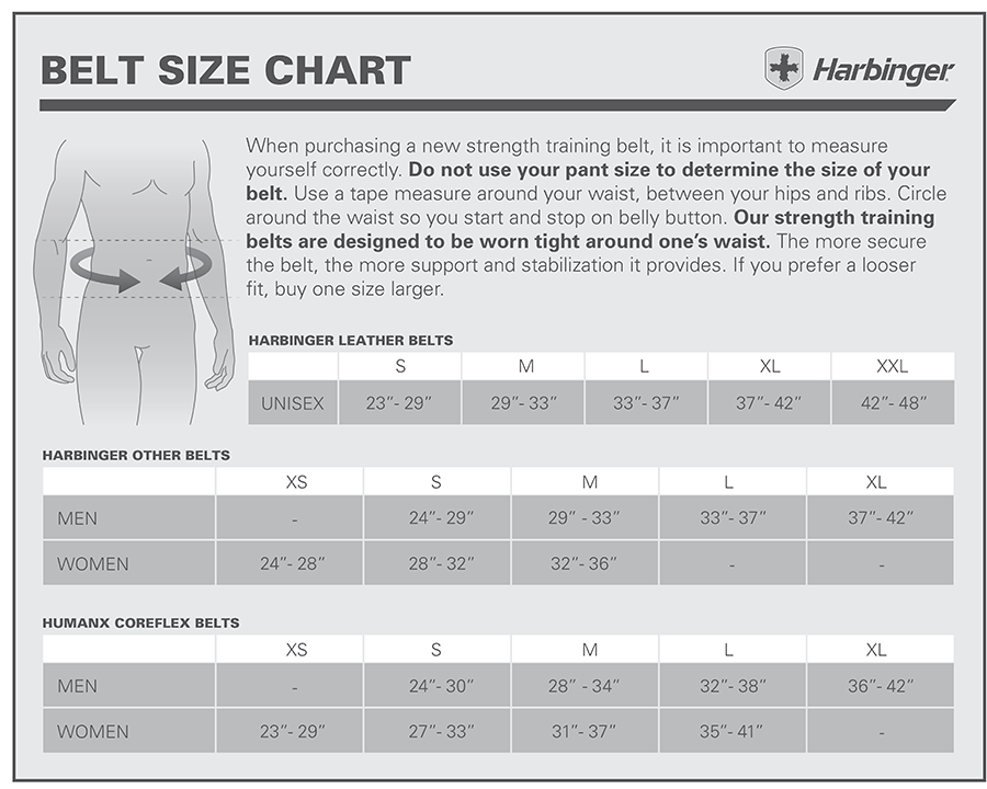 Belt Sizes For Men Chart