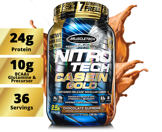 Muscletech Nitro Tech Casein Gold Protein Powder Super Supplement 1422