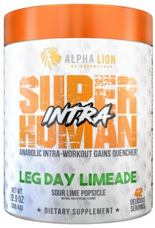 Image of SuperHuman BCAA + EAA Intra Leg Day Limeade 42 servings - During Workout Alpha Lion