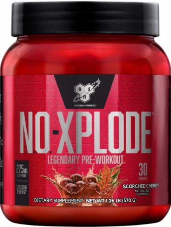 Performance Supplements Pre-Workout BSN N.O.-XPLODE Scorched Cherry flavor 30 servings in red container