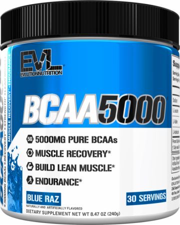 Image of BCAA 5000 Blue Raz 30 Servings - Amino Acids & BCAAs EVLUTION NUTRITION