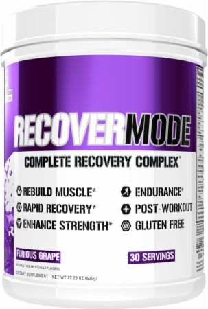 Handstand push-up performance supplements Post-Workout Supplements - RecoverMode Furious Grape 30 Servings - Post-Workout Recovery EVLUTION NUTRITION purple and white container