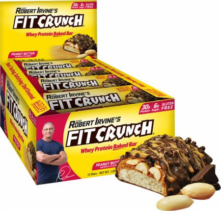 Image of FIT Crunch Bars Peanut Butter 12 - 88g Bars - Protein Bars Chef Robert Irvine