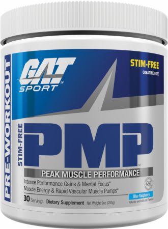 Image of PMP Stim-Free Stimulant-Free Pre Workout Blue Raspberry 30 Servings - Stimulant Free Pre-Workout GAT Sport