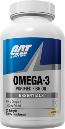 Image of Omega-3 Fish Oil Natural Lemon 90 Softgels - Fish Oil Omega-3 GAT Sport