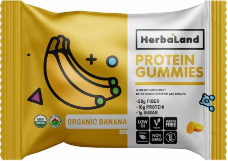 Image of Vegan Protein Gummies Banana 1 x 50g Pouch - Healthy Snacks & Foods Herbaland
