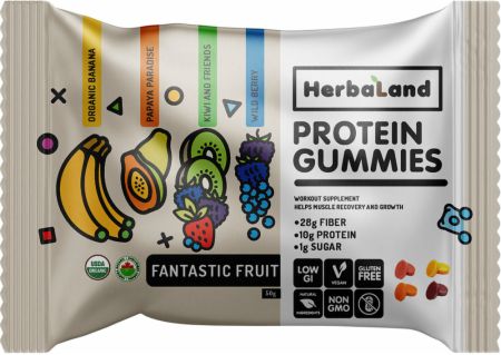 Image of Vegan Protein Gummies Fantastic Fruit 1 x 50g Pouch - Healthy Snacks & Foods Herbaland