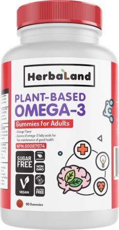 Image of Plant-Based Omega-3 Gummies Orange 90 Gummies - Omegas & Essential Fatty Acids Herbaland