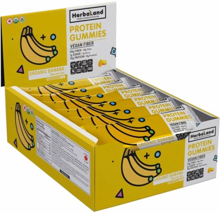 Image of Vegan Protein Gummies Banana 12 x 50g Pouches - Healthy Snacks & Foods Herbaland