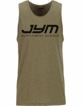 Image of Classic Logo Muscle Tank Military Green Heather Small - Men's Tank Tops JYM Supplement Science