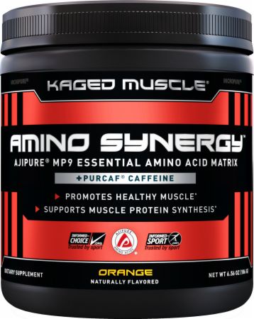 Image of AMINO SYNERGY Orange 30 Servings + Caffeine - Amino Acids & BCAAs Kaged Muscle