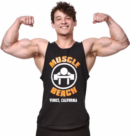 Image of The Original Muscle Beach Tank Top Black Large - Men's Tank Tops Muscle Beach Nutrition