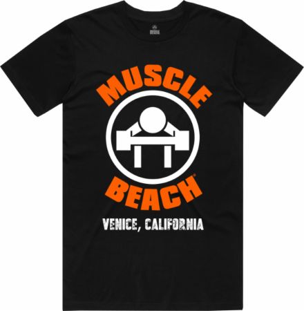 Image of The Original Muscle Beach T-Shirt Black Large - Men's T-Shirts Muscle Beach Nutrition