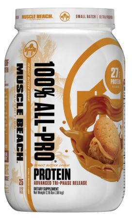 Image of 100% All Pro Protein Powder Peanut Butter Cookie 2 Lbs. - Protein Powder Muscle Beach Nutrition