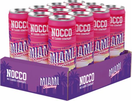 Image of BCAA RTD Miami Strawberry 12 - 12 Fl. Oz. Cans - Amino Acids & BCAAs NOCCO