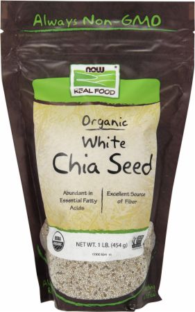 NOW White Chia Seeds, 1 Lb. Unflavored