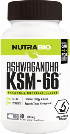 Image of Ashwagandha KSM-66 90 Vegetable Capsules - Stress Reduction NutraBio