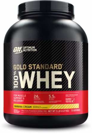 Image of Gold Standard 100% Whey Protein Banana Cream 5 Lbs. - Protein Powder Optimum Nutrition