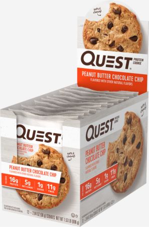 Image of Protein Cookie Peanut Butter Chocolate Chip 12 Cookies - Protein Bars Quest Nutrition