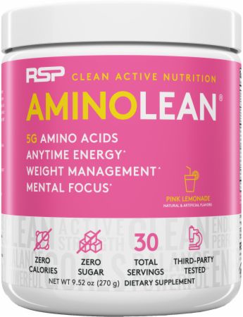 Image of AminoLean Amino Acids Pink Lemonade 30 Servings - Amino Acids + Energy RSP Nutrition