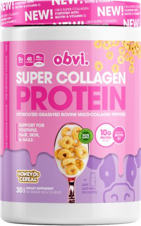 Image of Super Collagen Protein Honey O's Cereal 30 Servings - Joint Support Obvi