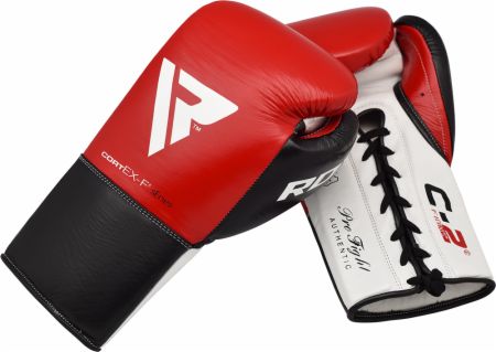 C2 Pro Fight Lace Up Leather Boxing Gloves